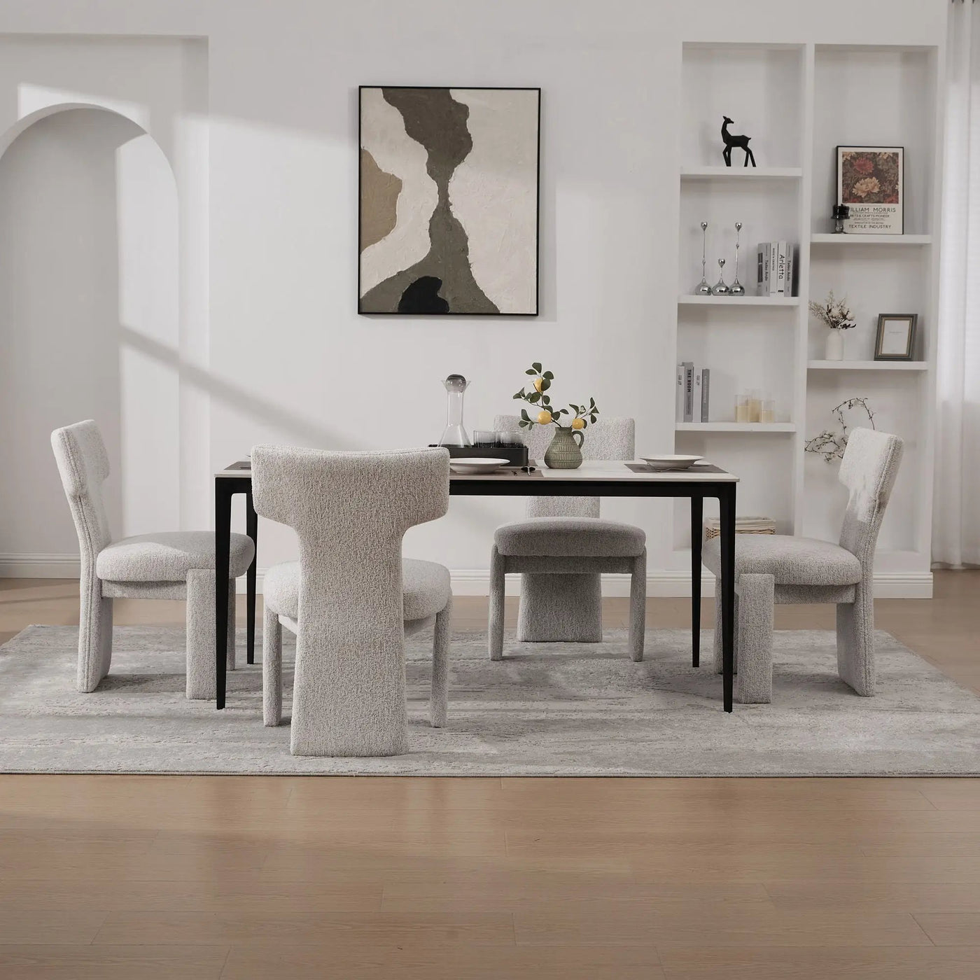 Armless Curved Back Accent Chairs by Unique Piece Furniture