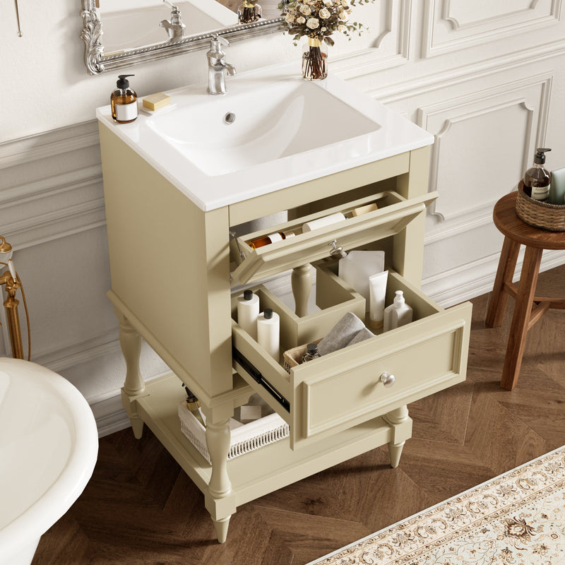 20'' Bathroom Vanity with Ceramic Sink and Storage Cabinet by HouseOfZazla
