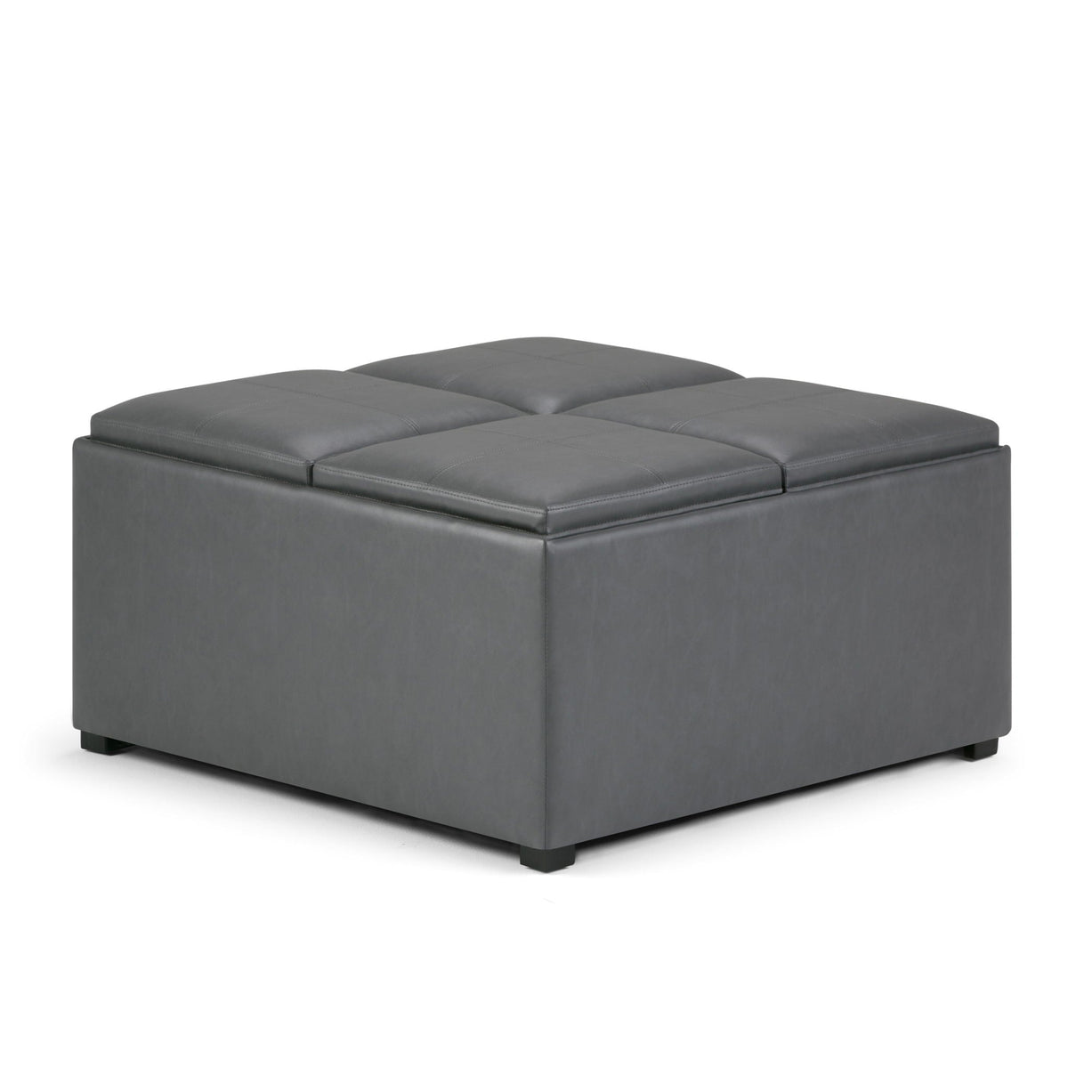Avalon Square Storage Ottoman Coffee Table with Flip Trays - Multiple Colors, photo 10 of 40