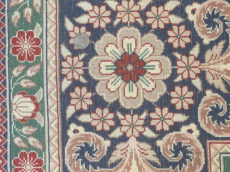 Silk Sino Persian Rug 9x12, Panel Design, Garden of Eden Pattern, Fine 200 KPSI, Hand Knotted Room Sized Silk Carpet, Vintage by Jewel Rugs