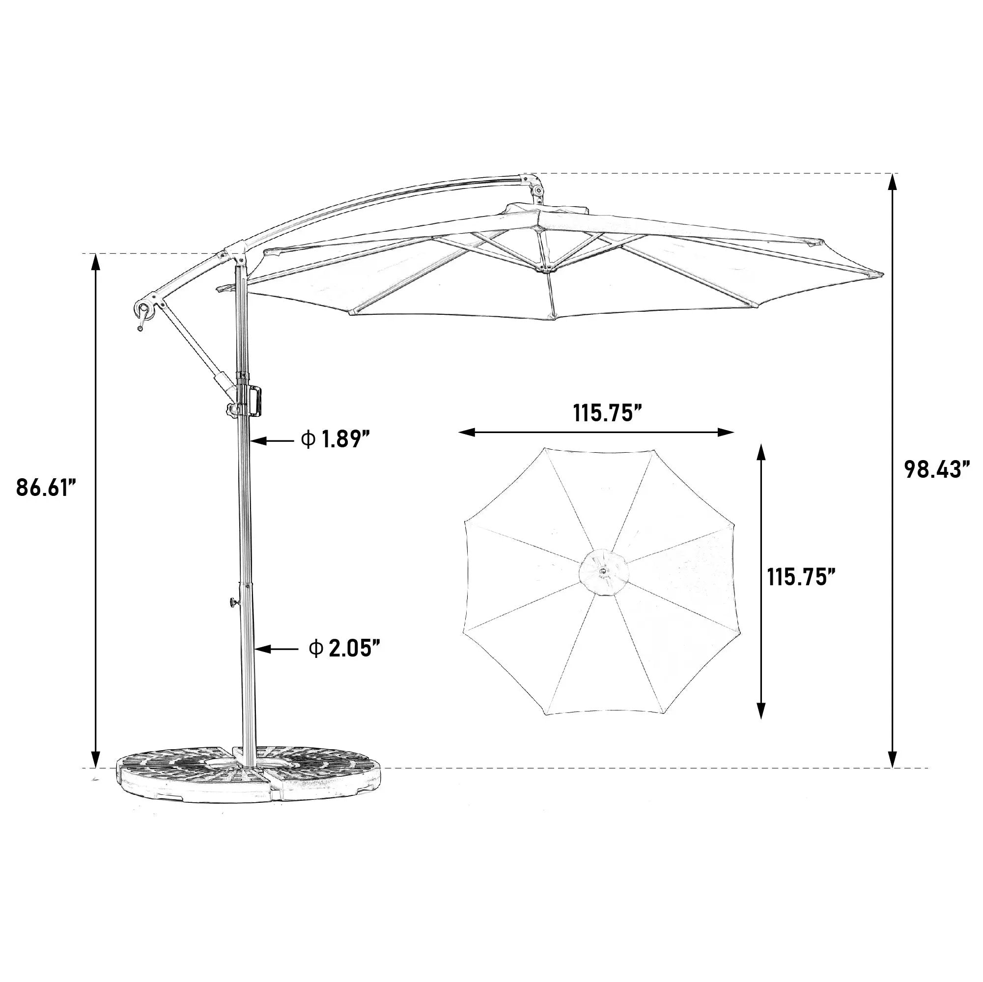 Best Choice Products 10ft Offset Hanging Market Patio Umbrella by HouseOfZazla