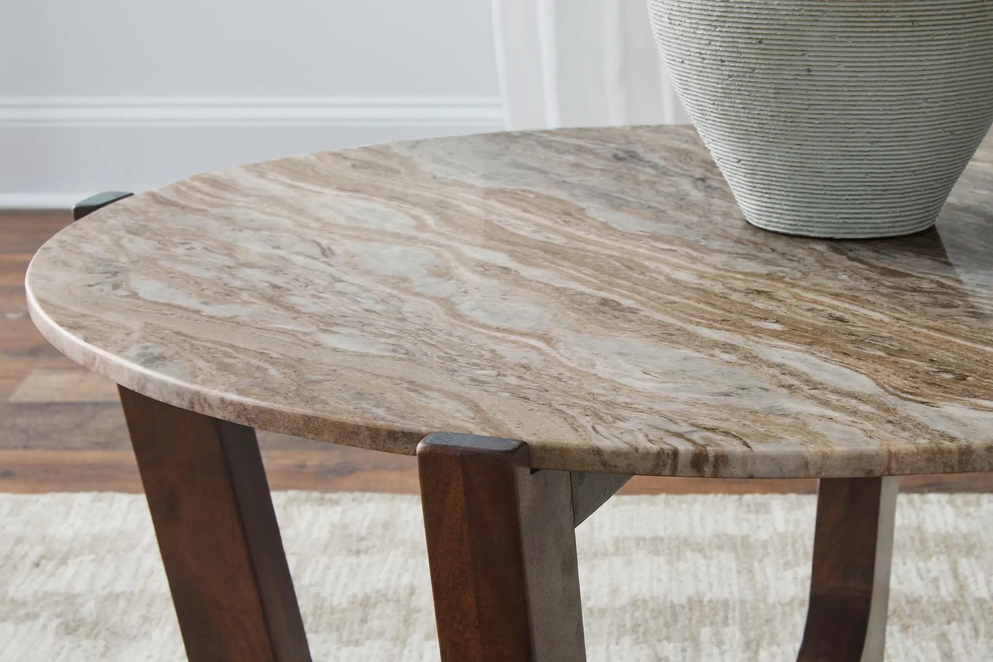 Tanidore - Round Cocktail Table - Warm Brown by Unique Piece Furniture