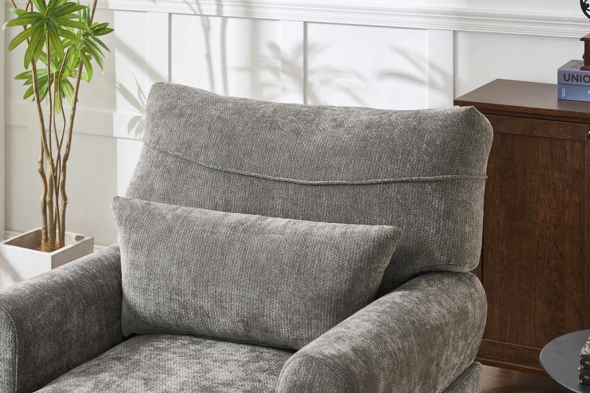 Modern Grey Upholstered Chaise Lounge Sofa Recliner by HouseOfZazla