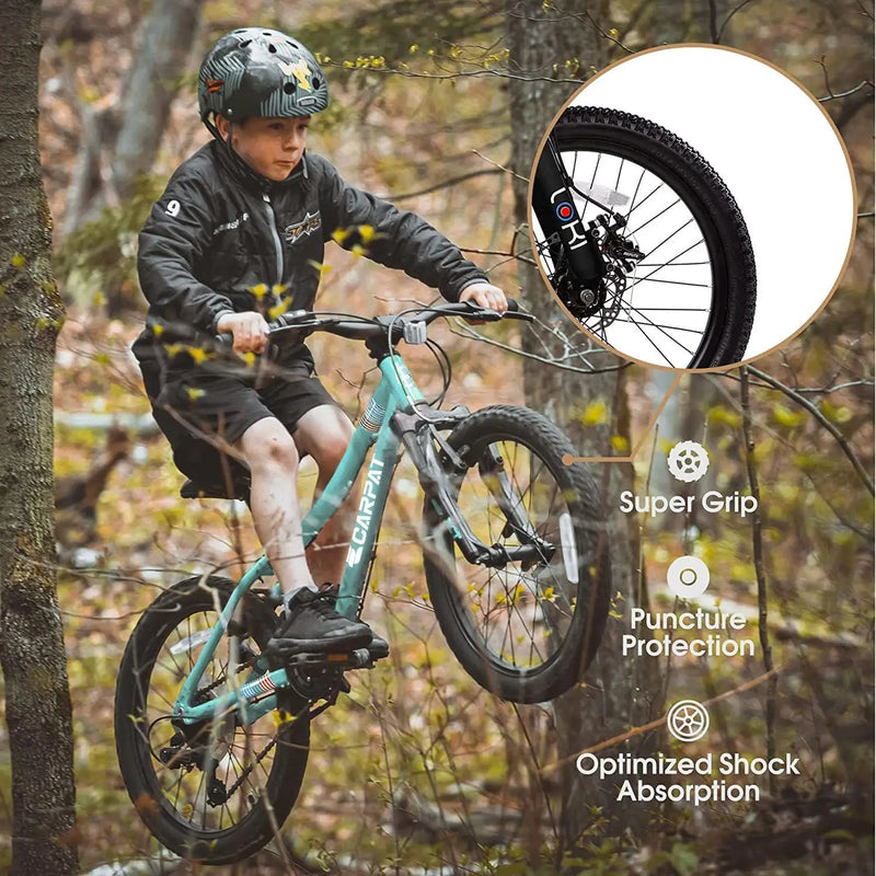 S20101 20" Kids' Bike, Boys Girls Mountain Bike Ages 8-12, 7 Speed Teenager Children Kids' Bicycles, Front Suspension Disc Brake Rear V-Brake, High Steel Frame by HouseOfZazla