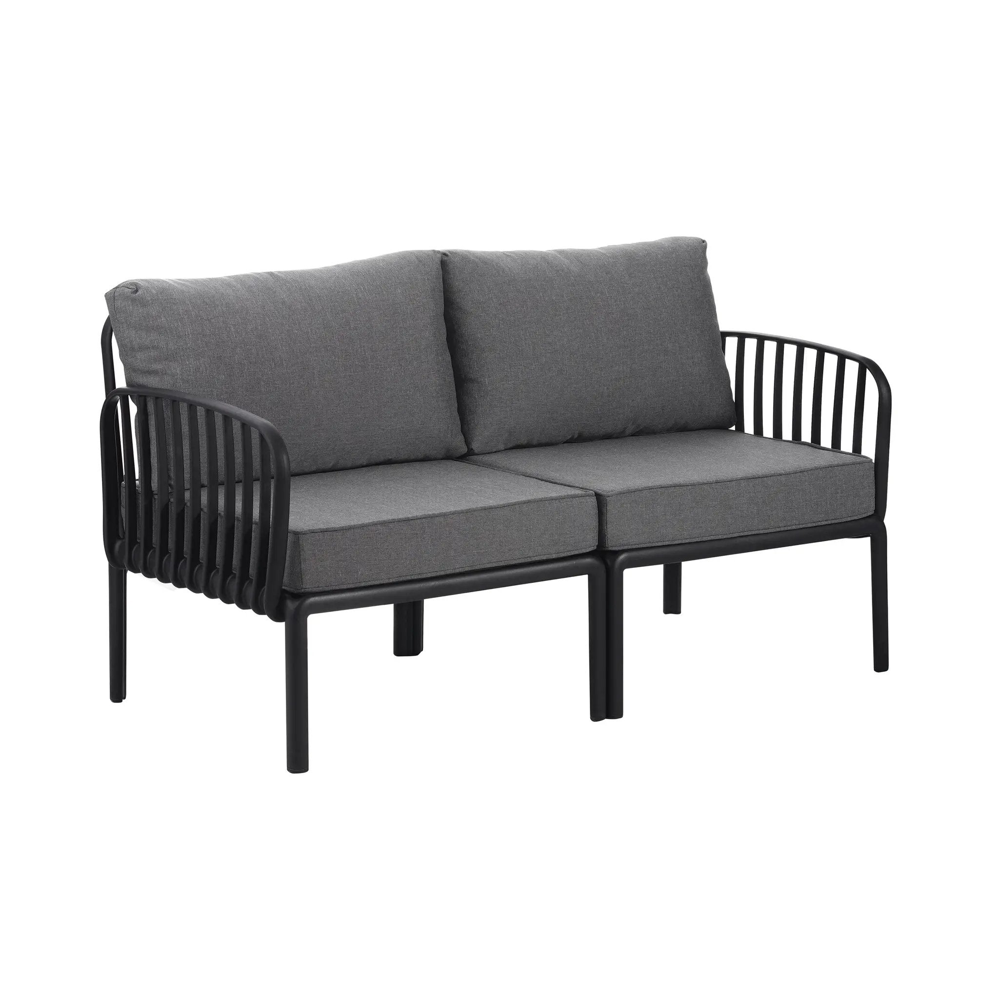 3 Piece Patio Conversation Sets, Modern Outdoor Patio Sectional Furniture Set with Square Coffee Table by HouseOfZazla