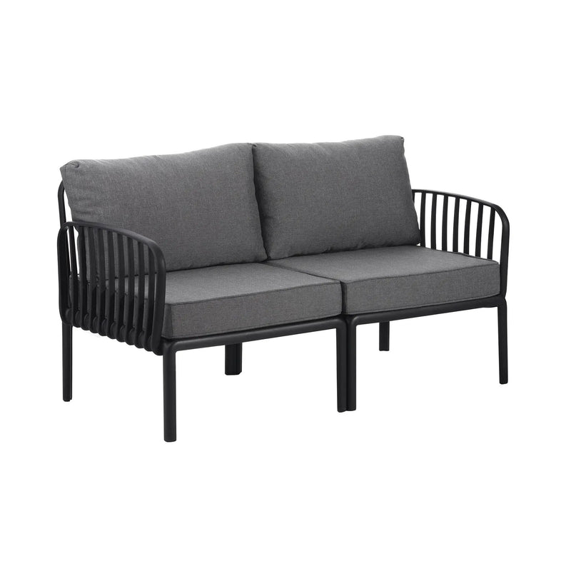 3 Piece Patio Conversation Sets, Modern Outdoor Patio Sectional Furniture Set with Square Coffee Table by HouseOfZazla