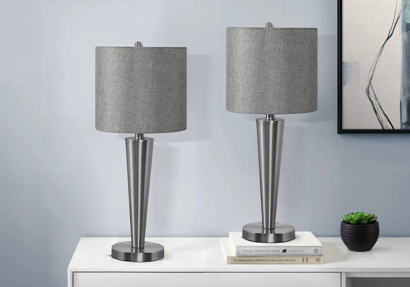 Contemporary Table Lamp Set of 2 with USB Port by HouseOfZazla