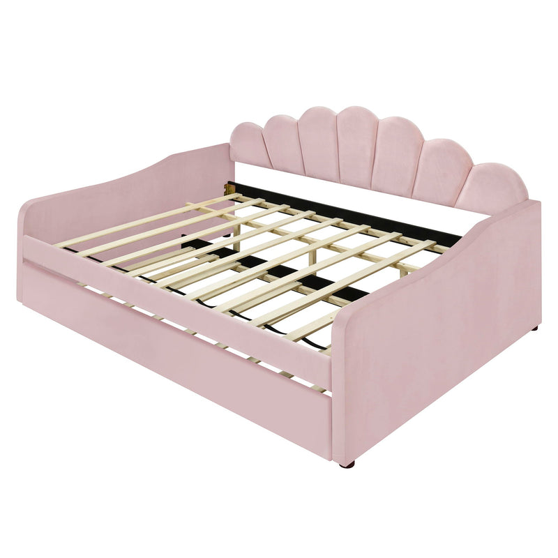 Upholstery Daybed Frame With Shell Shaped Backrest by HouseOfZazla