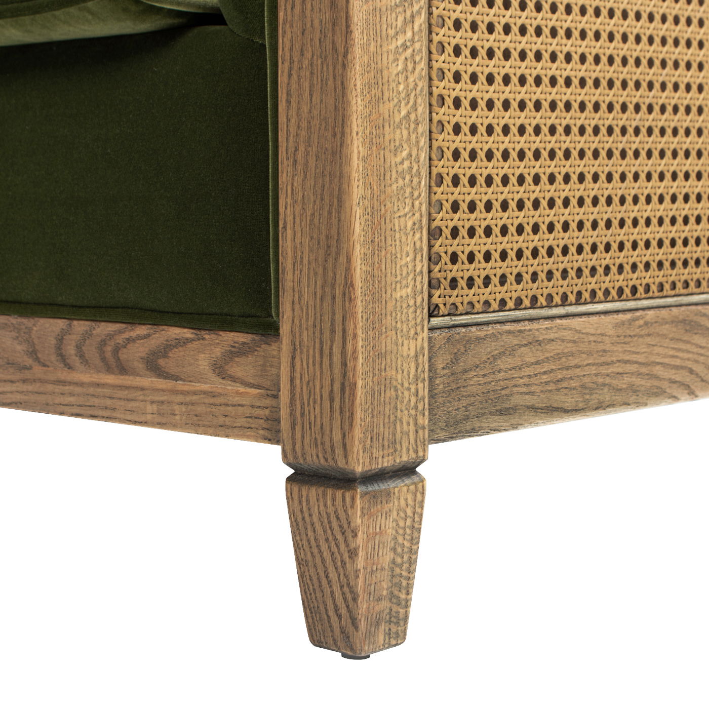 Georgia - Cane Tuxedo Armchair - Olive Green by HouseOfZazla