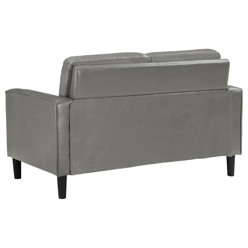Ruth Upholstered Track Arm Loveseat Grey by Unique Piece Furniture
