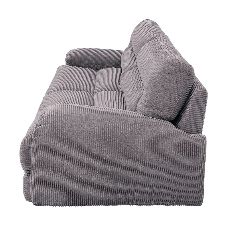 Cadenza - Corduroy 2 Piece Living Room Set - Gray by Unique Piece Furniture