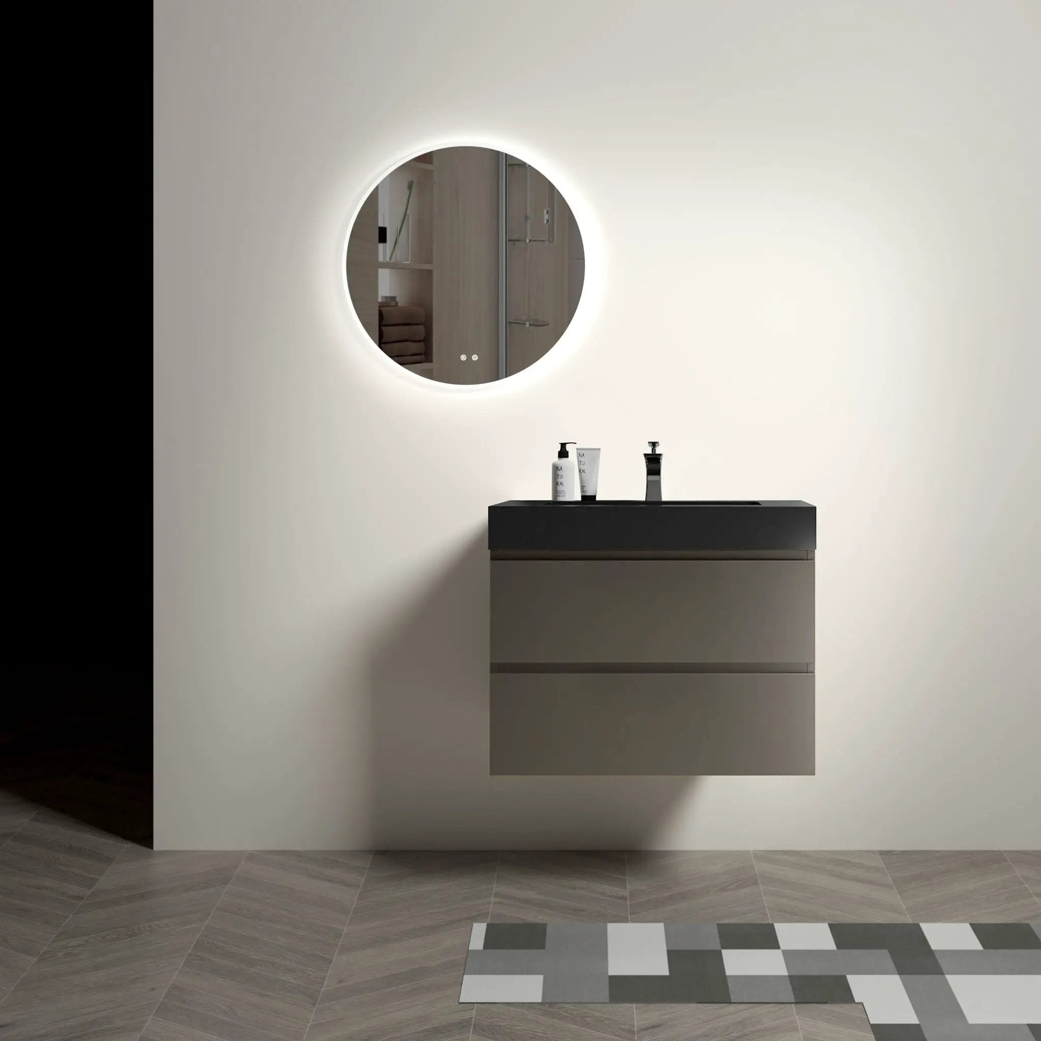 Alice - Bathroom Vanity With Sink, Large Storage Wall Mounted Floating Bathroom Vanity For Modern Bathroom, One-Piece Sink Basin Without Drain And Faucet by HouseOfZazla
