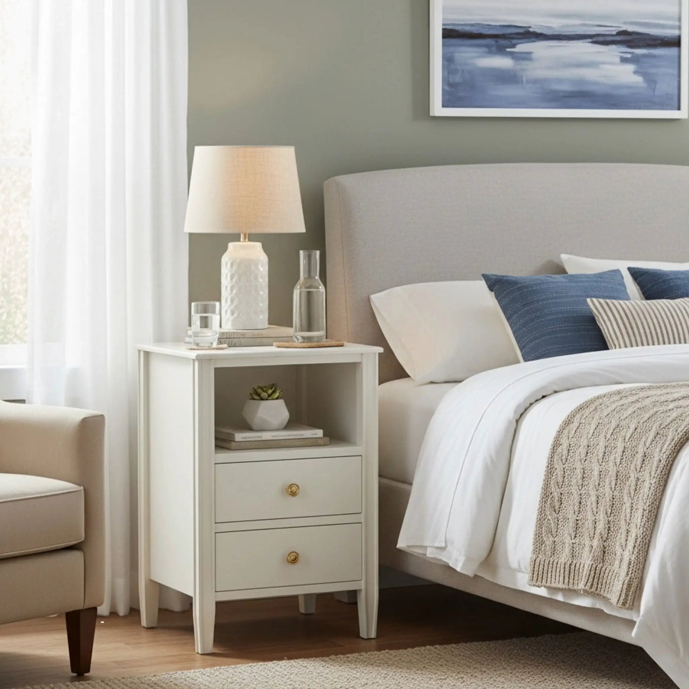 Winston - 2 Drawer Storage Nightstand by HouseOfZazla