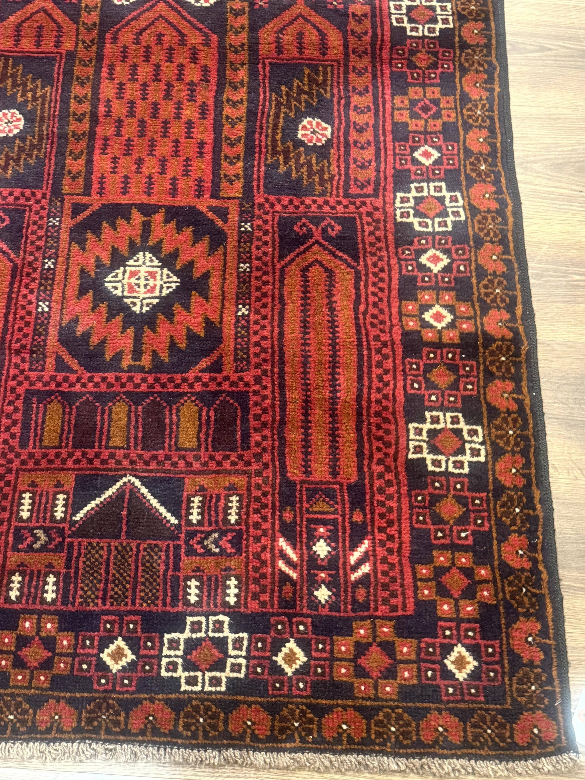 Afghan Rug 3x7, Balouch Carpet, Tribal Rug, Red, New by Jewel Rugs