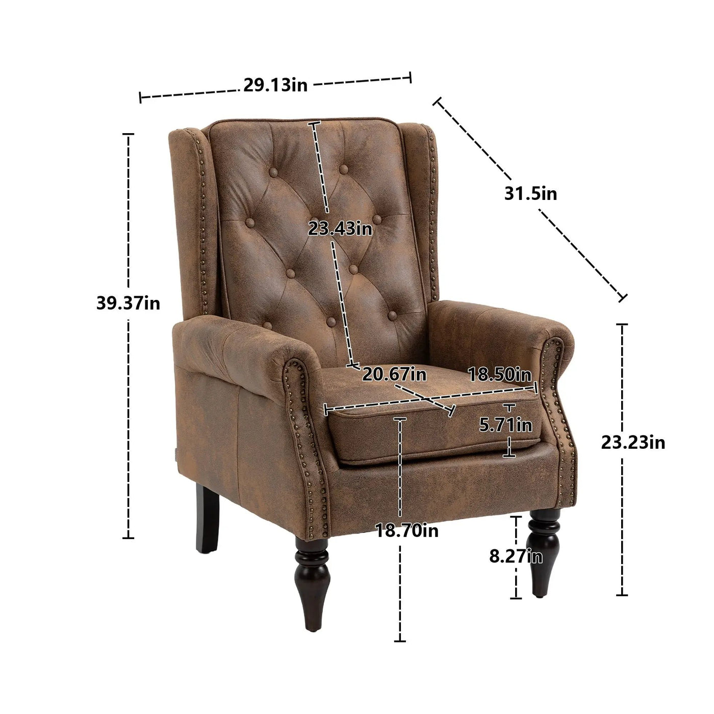 Modern Accent Armchair With Sturdy Wood Legs by HouseOfZazla