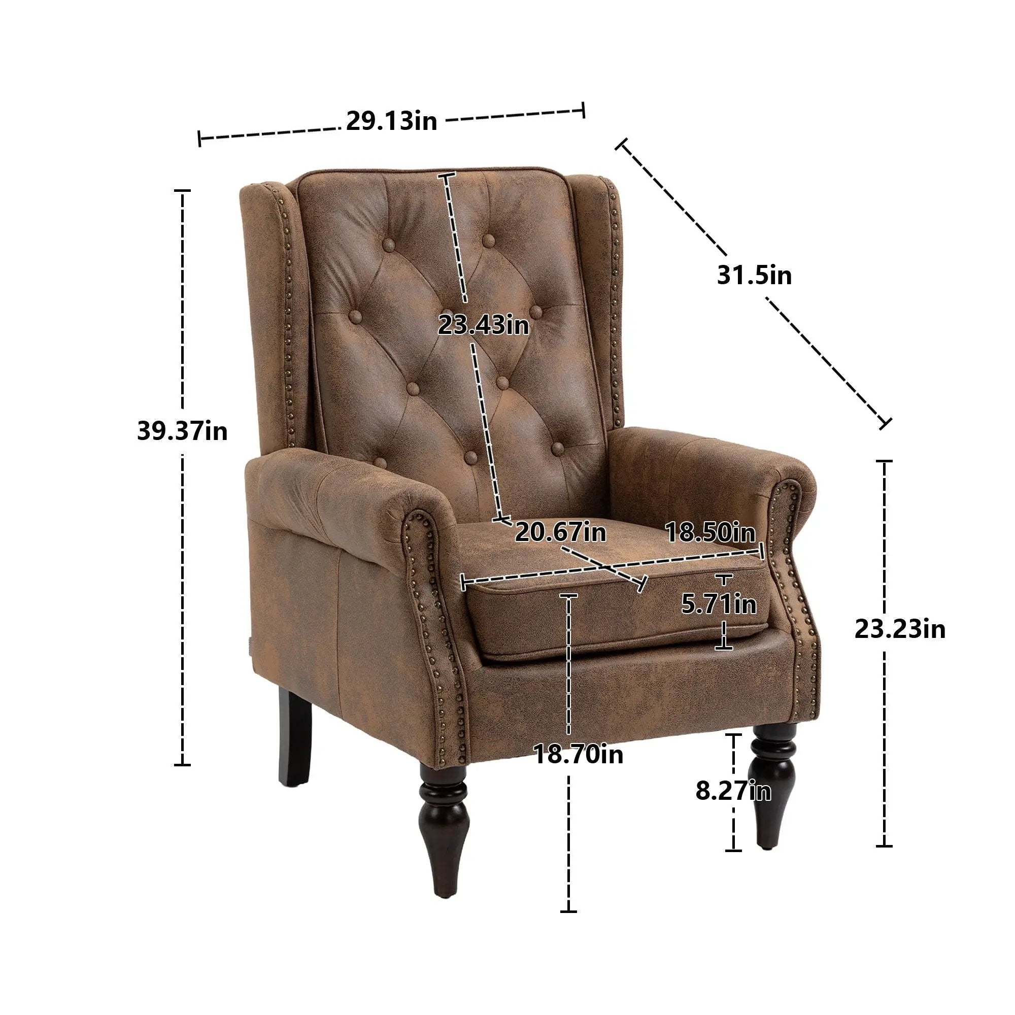 Modern Accent Armchair With Sturdy Wood Legs by HouseOfZazla