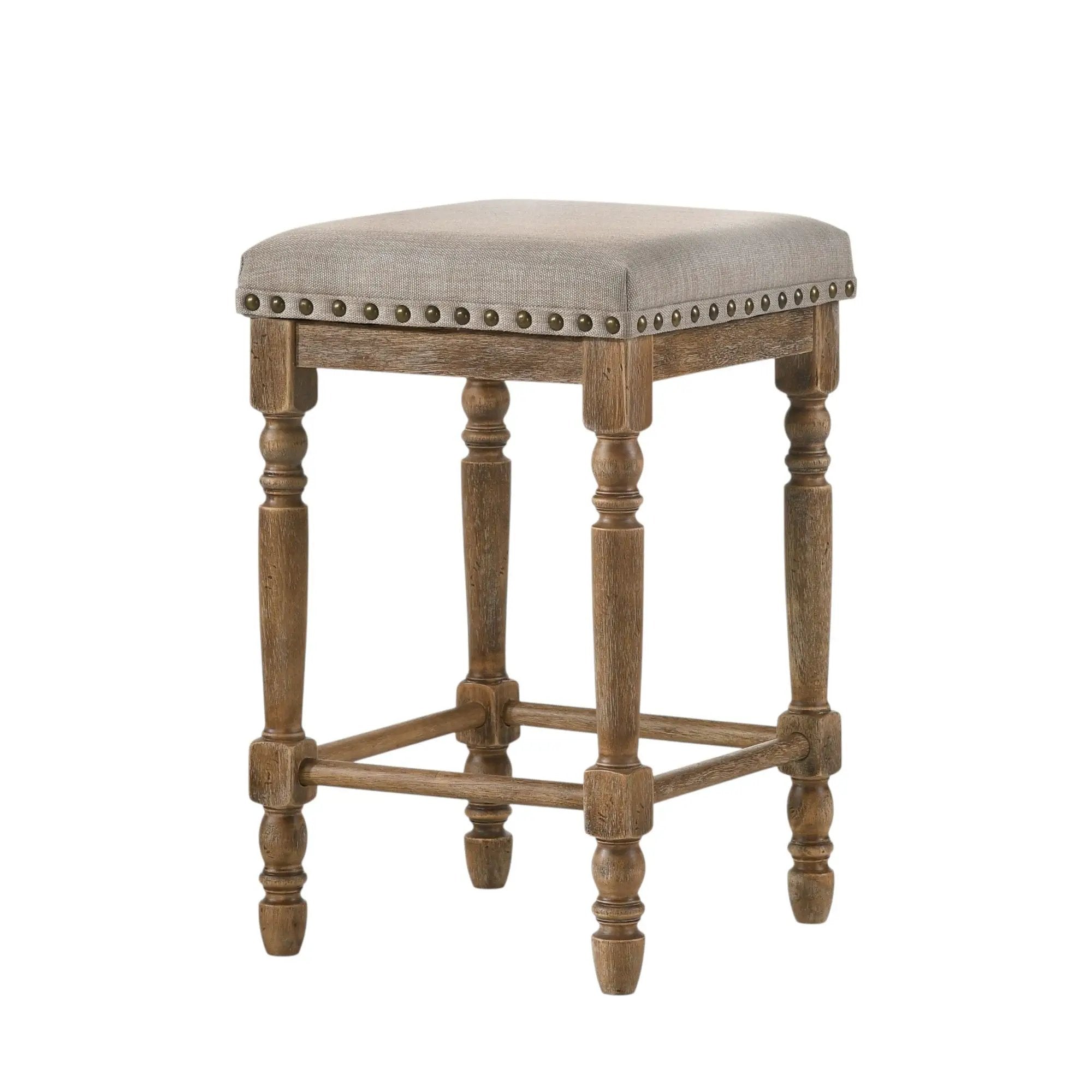 Farsiris - Weathered Counter Height Stool (Set 2) - Beige by HouseOfZazla