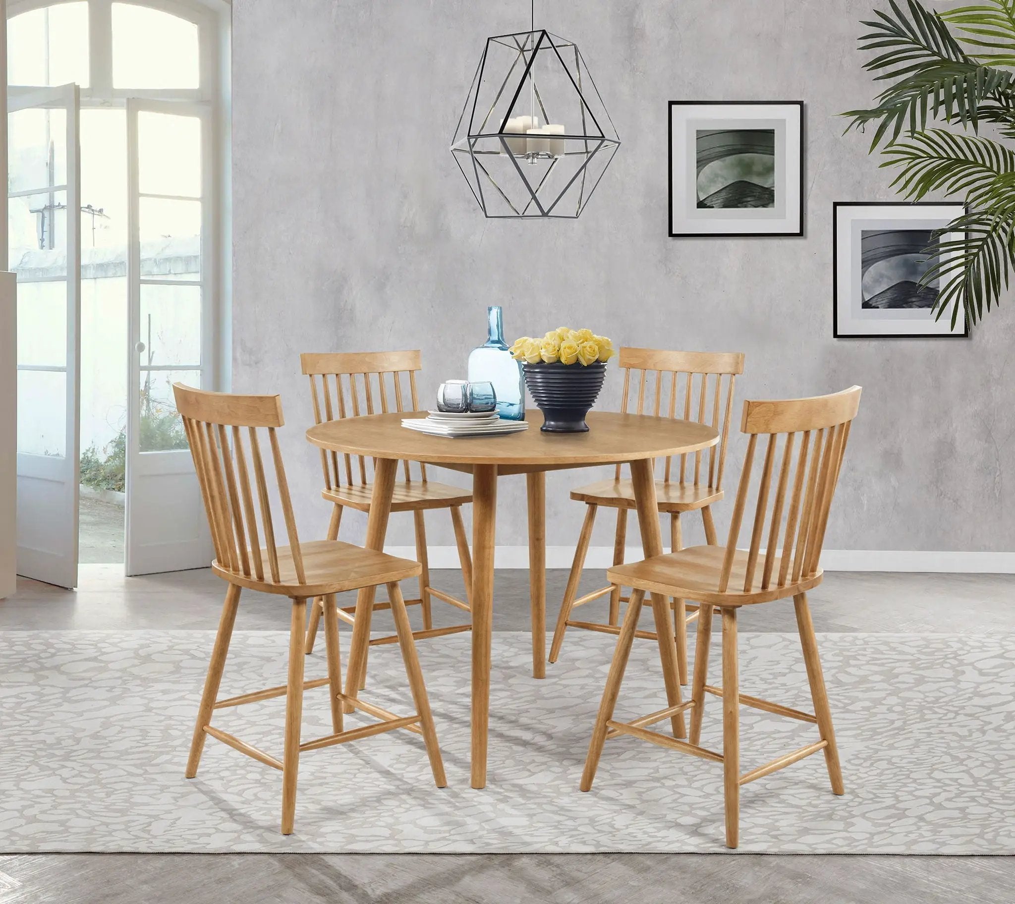 Andrews 48-inch Round Counter Height Dining Table Light Ash by Unique Piece Furniture
