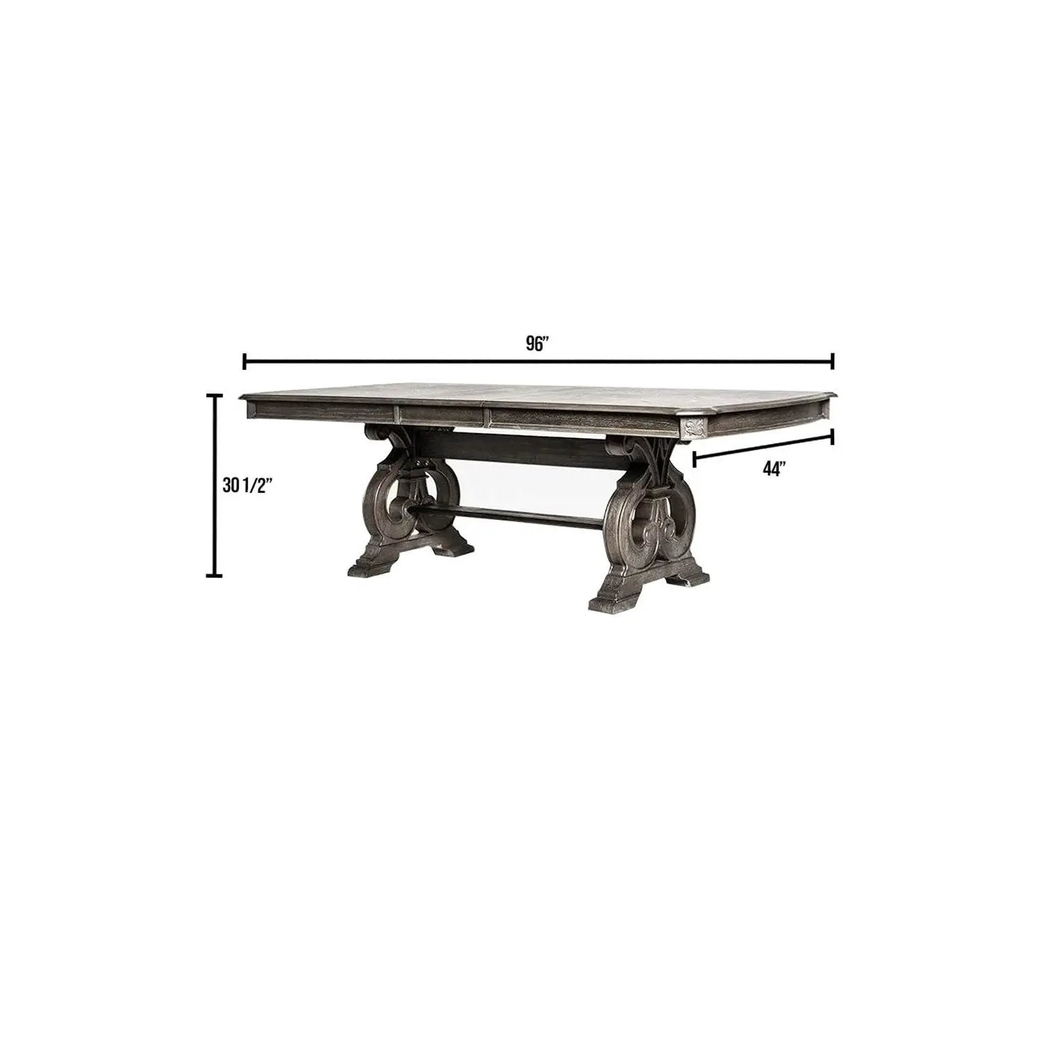 Dining Table With Expandable Leaf And Trestle Base Dining Room - Natural / Rustic