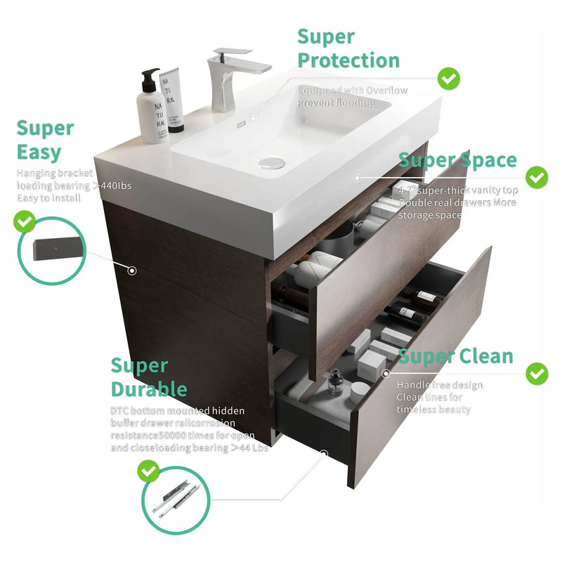 Alice Bathroom Vanity Wall Mounted With Sink by HouseOfZazla