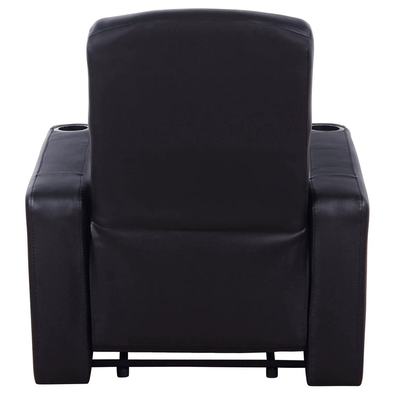 Cyrus Upholstered Track Arm Recliner Black by Unique Piece Furniture