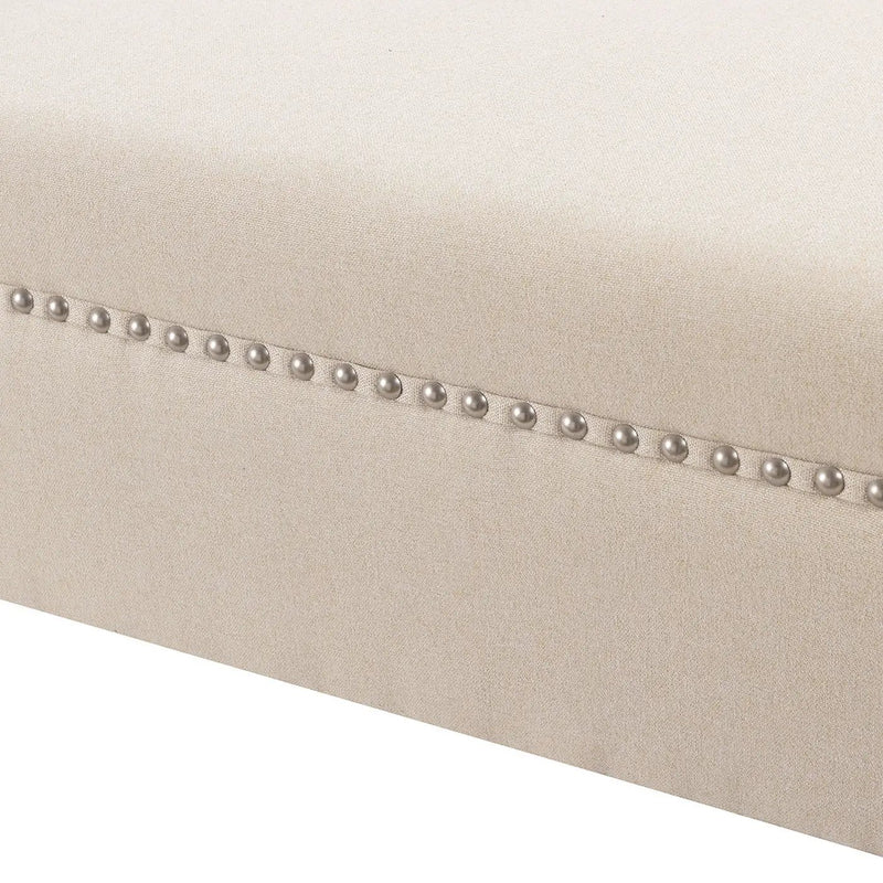 Kathy - Roll Arm Entryway Accent Bench - Sky Neutral Beige by Unique Piece Furniture