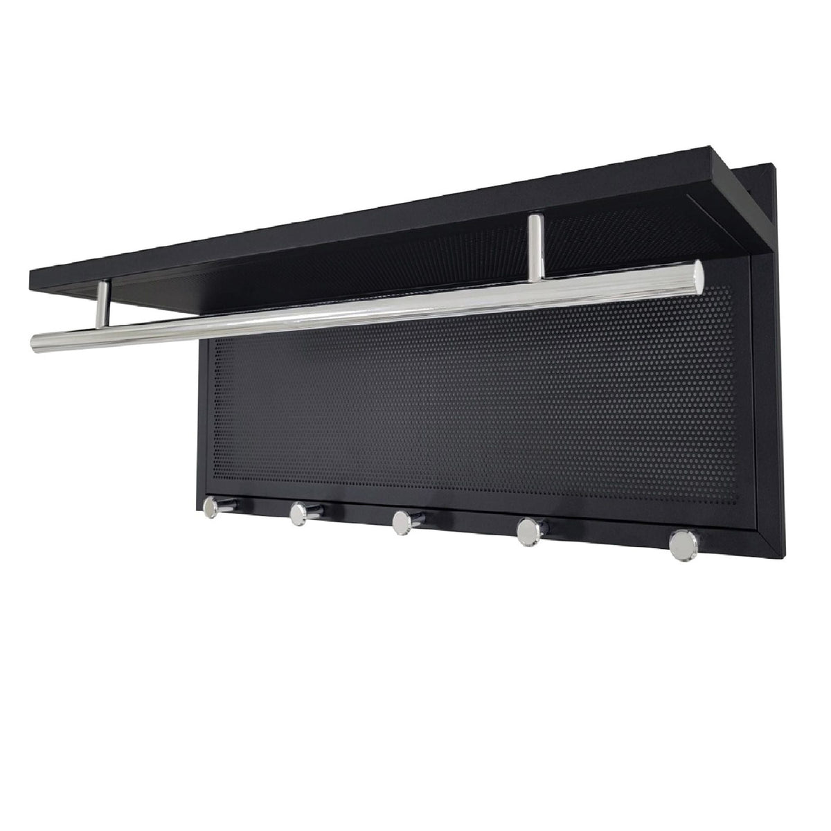 Powder Coated Metal Wall Mounted Coat Rack with Shelf - Multiple Colors, photo 21 of 21