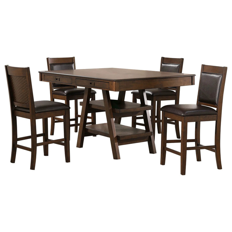 Dewey 5-piece Rectangular Dining Table Set Walnut by Unique Piece Furniture