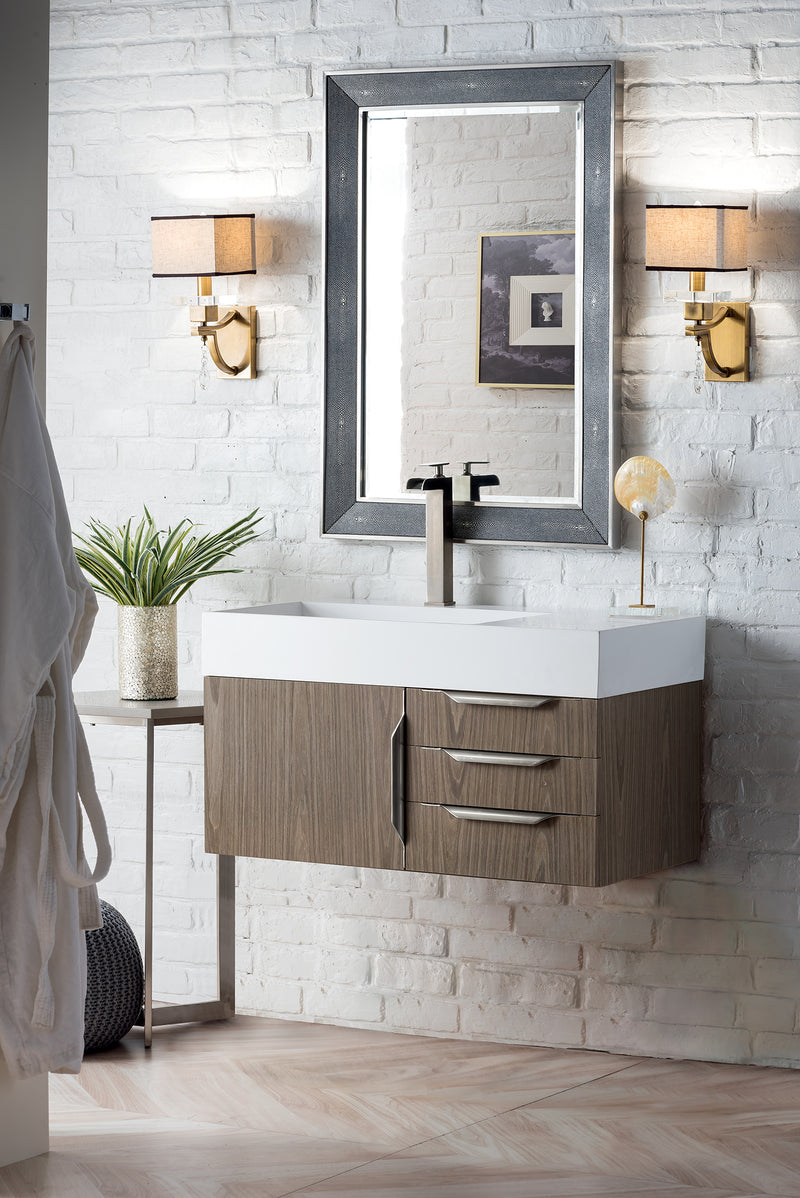 James Martin Columbia 36" Floating Single Bathroom Vanity, Ash Gray, view 6