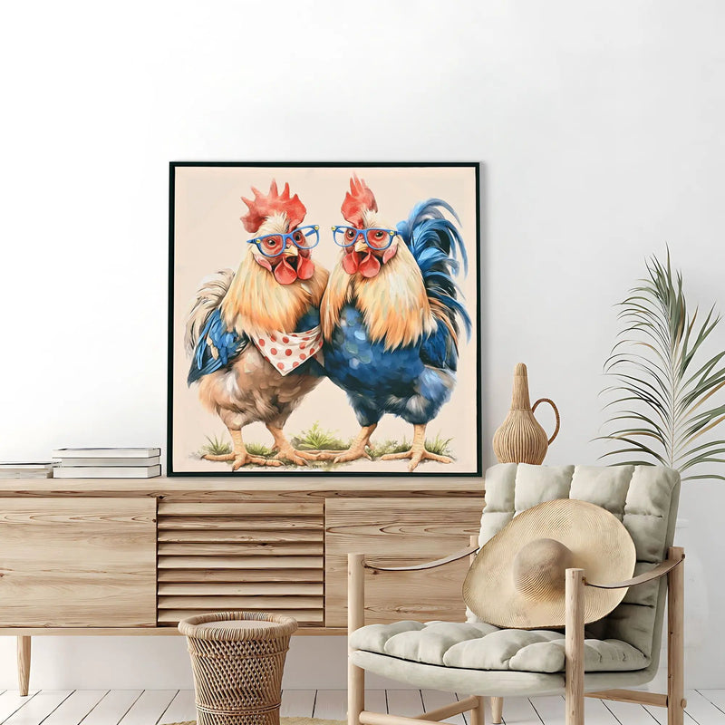 Rooster, Chicken Pictures Wall Decor For Home Decor - Yellow / Red by Unique Piece Furniture