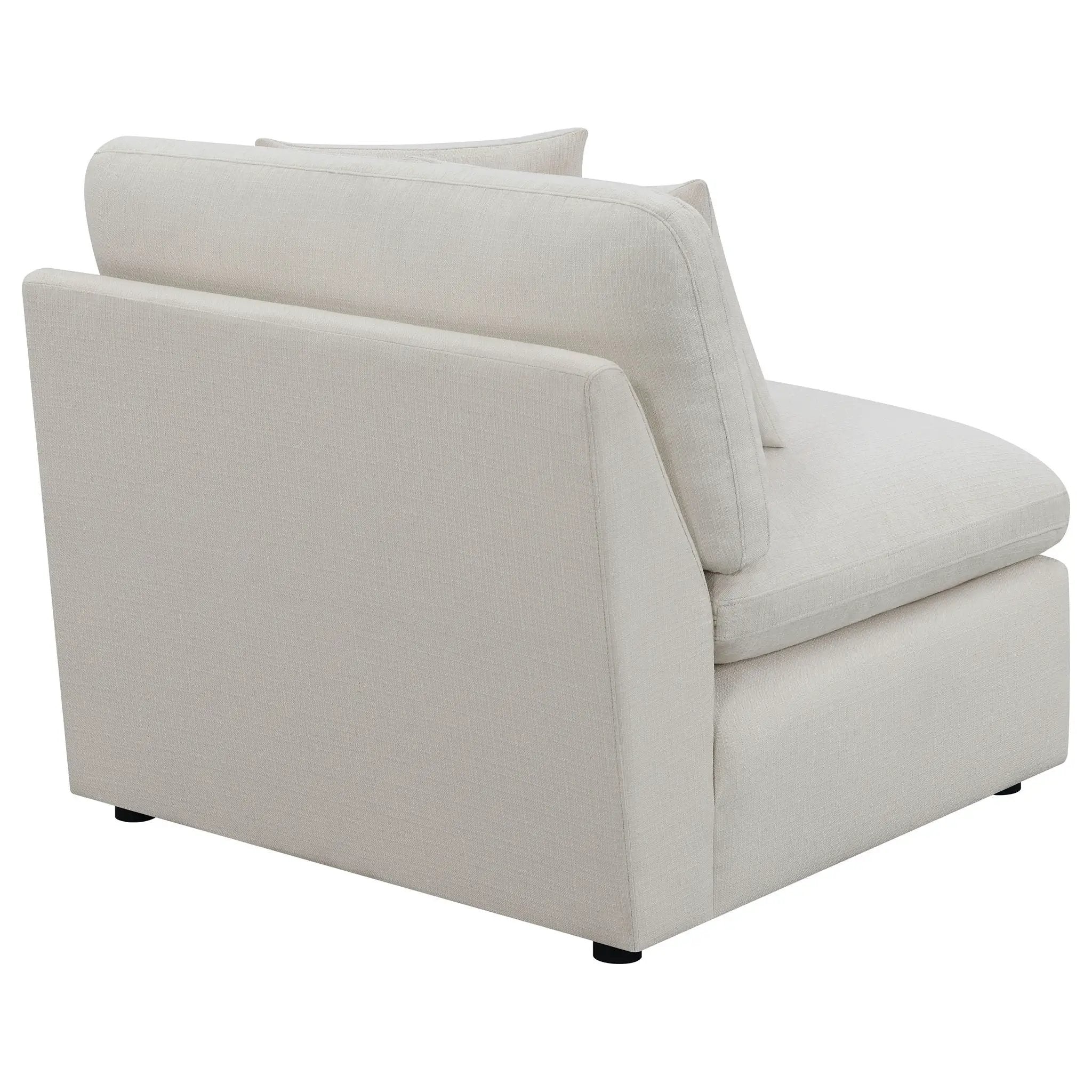 Hobson Upholstered Armless Chair Ivory by Unique Piece Furniture