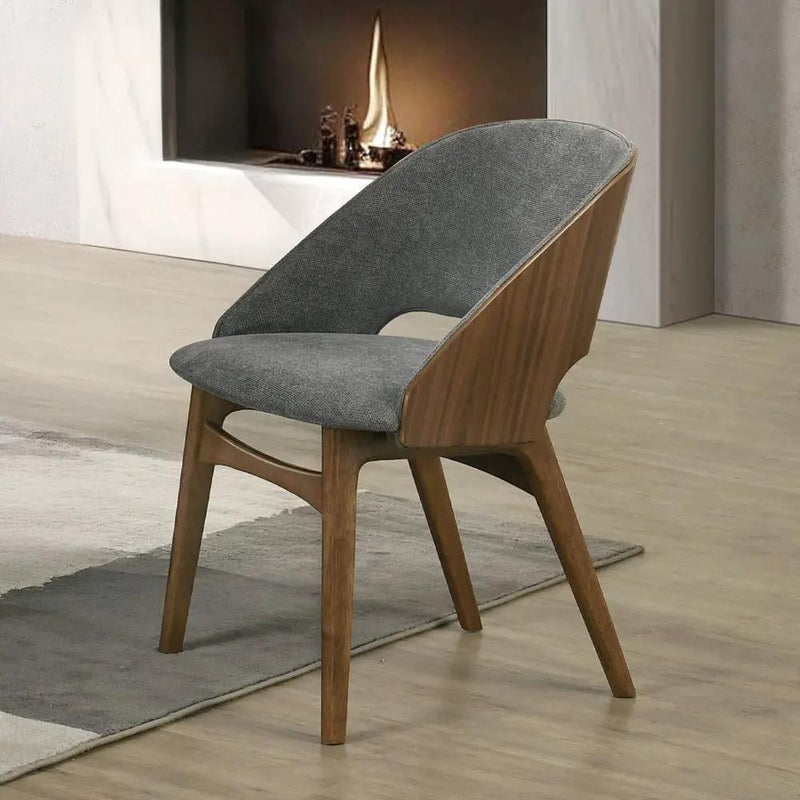 Delmon - Side Chair (Set of 2) - Gray / Dark Walnut by Unique Piece Furniture