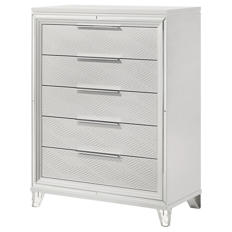 Marmore 5-drawer Bedroom Chest of Drawers White by Unique Piece Furniture