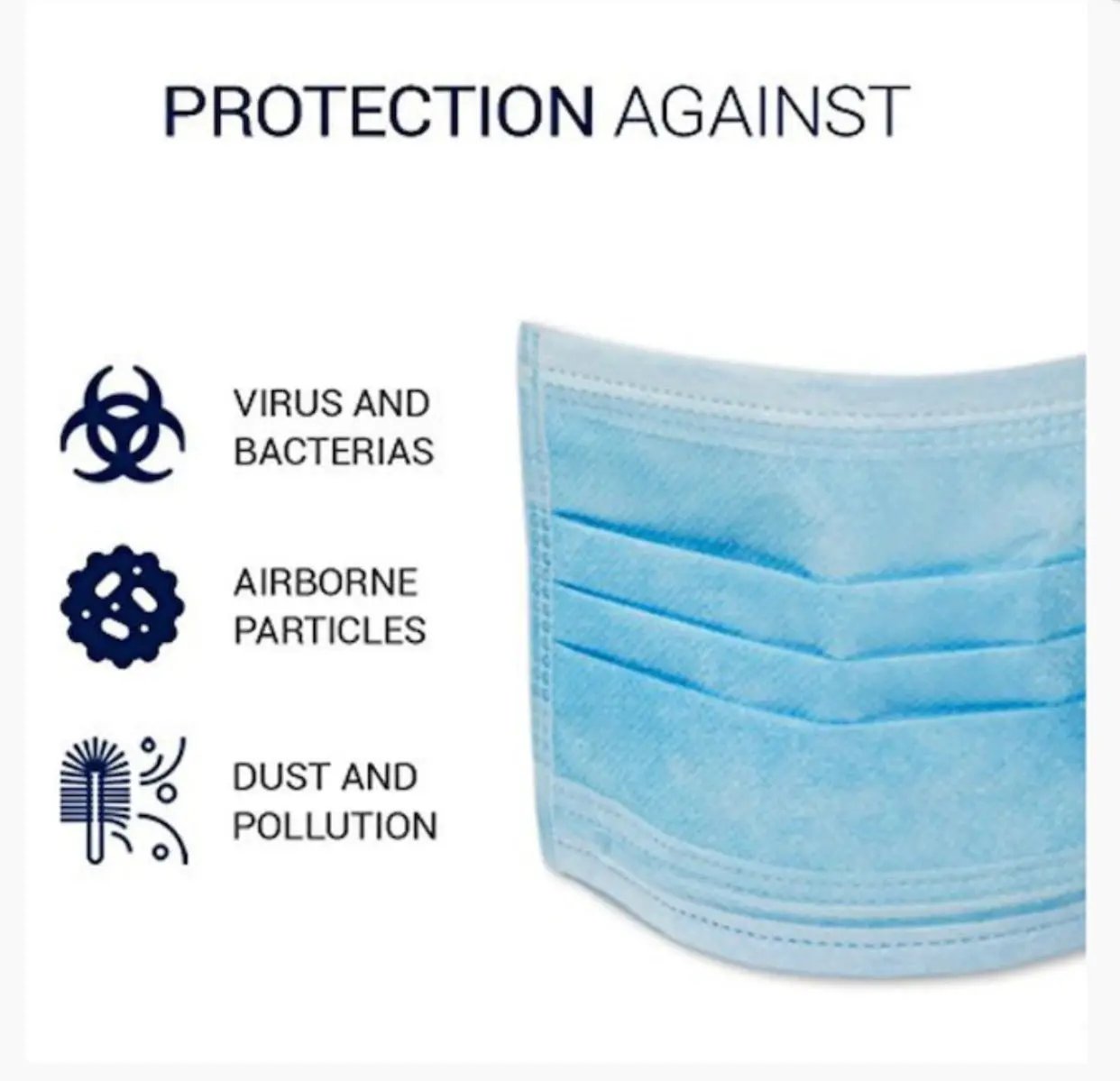 FDA Approved Protective Face Mask 3-Layers 50/100/200pcs by Outdoor Solar Outlet