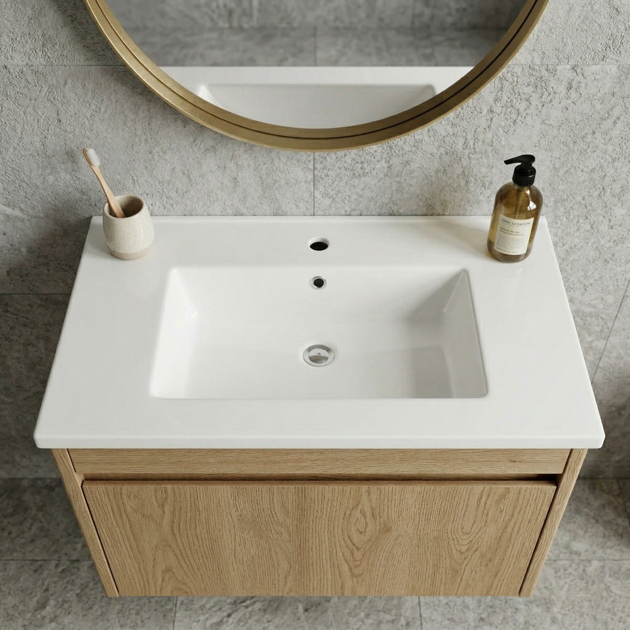30Inch x 18.5Inch Ceramic Bathroom Vanity Sink Top with Single Hole by HouseOfZazla