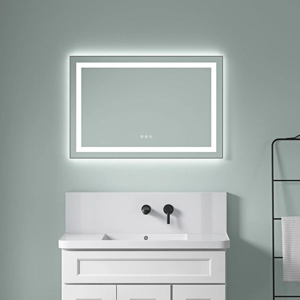 36" x 24" LED Bathroom Mirror with Front and Backlight