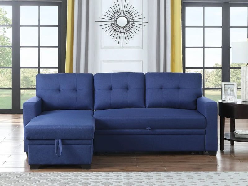 Upholstered Pull Out Sectional Sofa With Chaise by HouseOfZazla