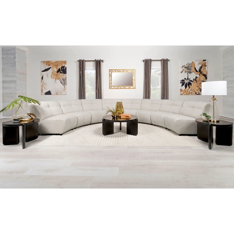 Sycamore - 8 Piece Upholstered Sectional Sofa With Curved Design - Ivory by HouseOfZazla