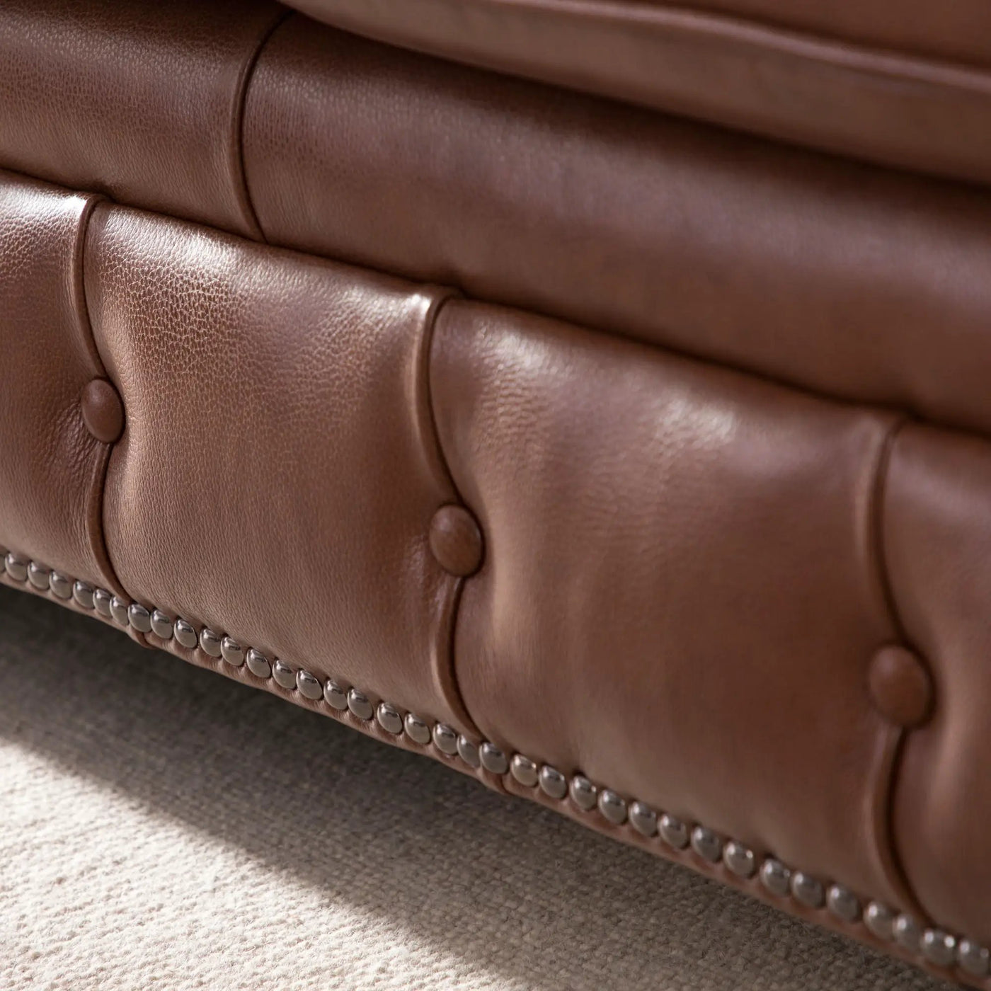 Traditional Tufted Chesterfield Nailhead Sofa by Unique Piece Furniture