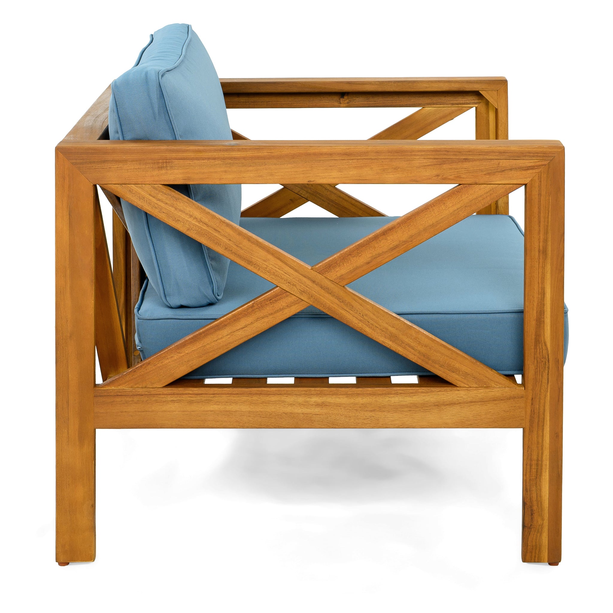 Outdoor Acacia Wood Club Wooden Armchair Set of 4 by HouseOfZazla