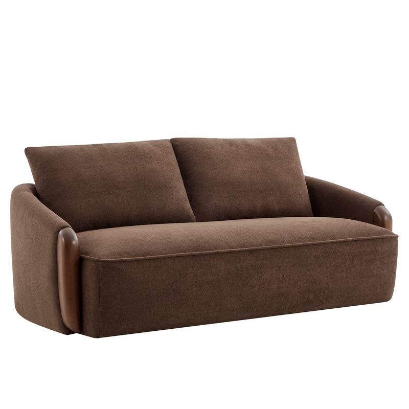 75 in. Curved Velvet Upholstered Sofa, photo 3 of 8