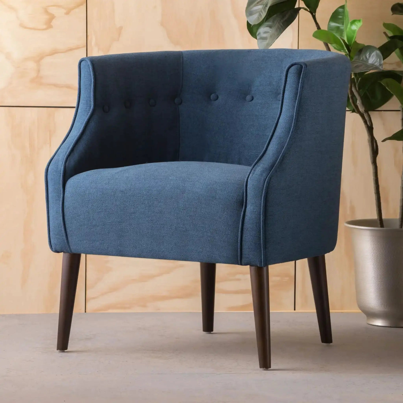 Contemporary Upholstered Club Chair With Button Tufting by HouseOfZazla
