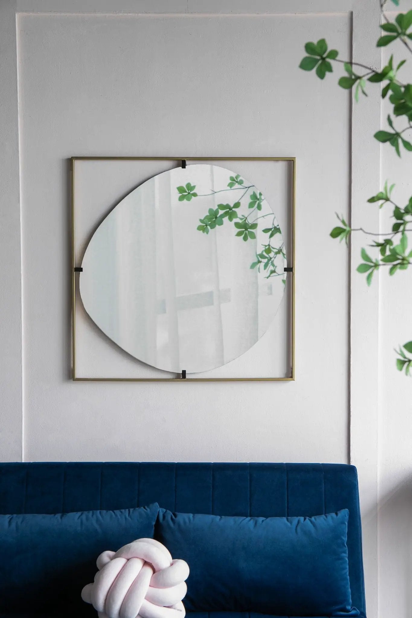 Poppy Mirror With Metal Frame Contemporary Design For Bathroom, Entryway Wall Decor by HouseOfZazla