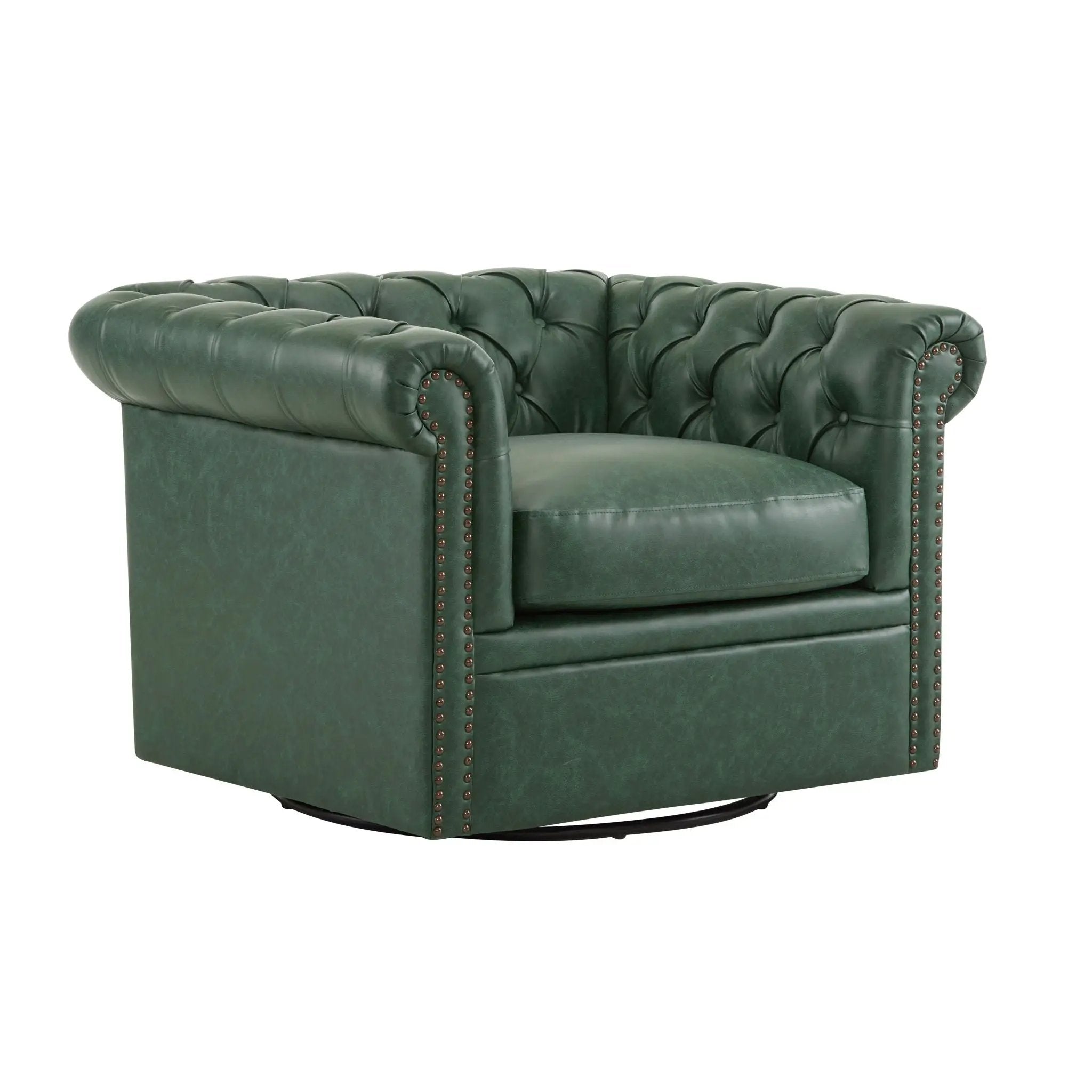 Chesterfield Style Swivel Club Chair With Button Tufted by HouseOfZazla