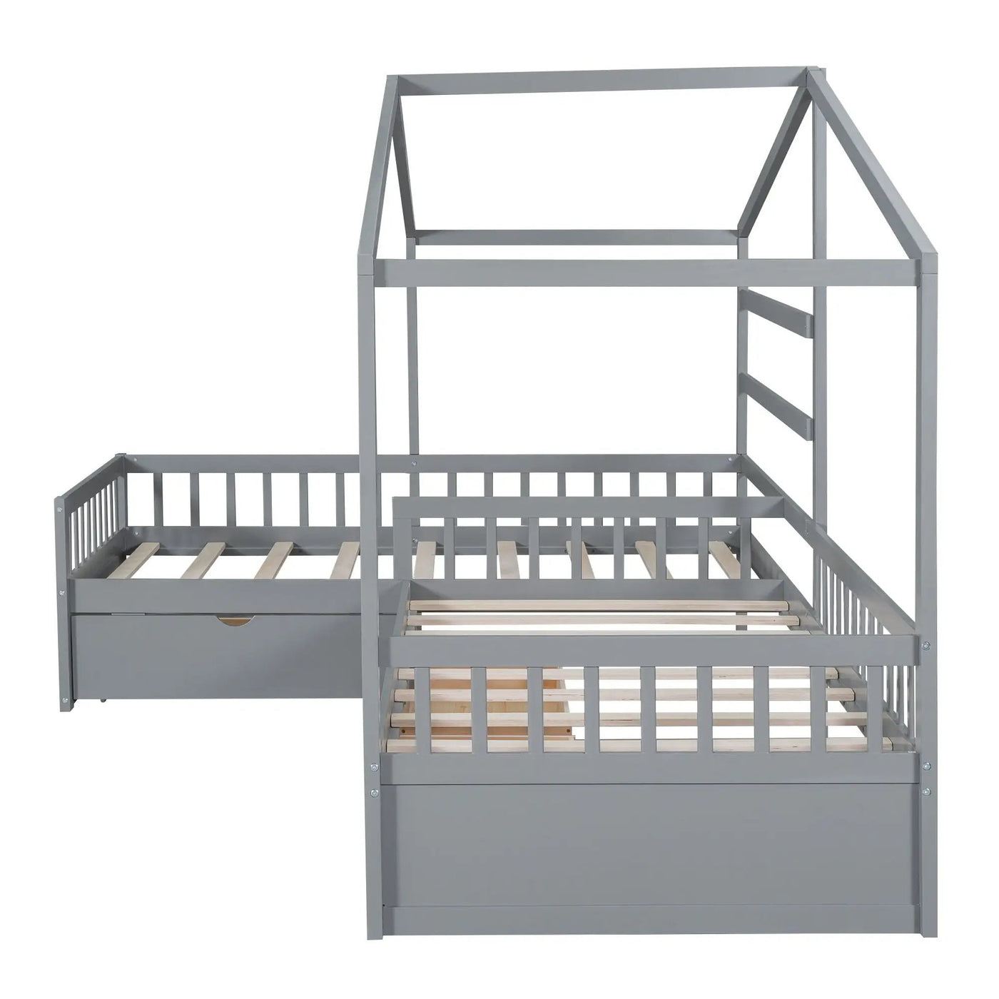 L Shape Platform Bed With 3 Storage Drawers by HouseOfZazla