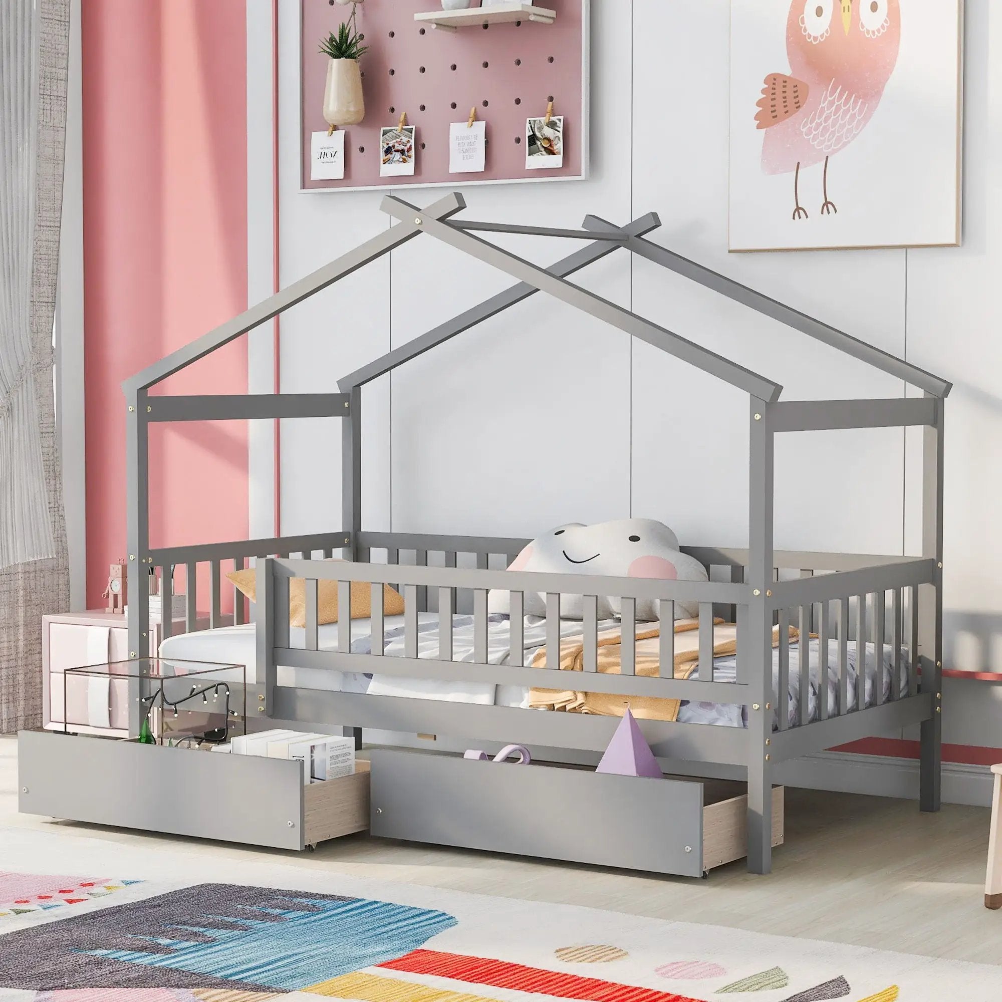 House Bed With 2 Drawers by Unique Piece Furniture