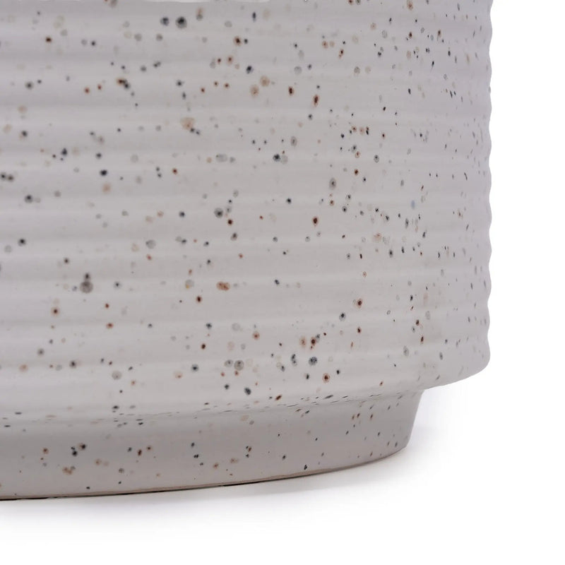 2 Pieces Ceramic Flowerpot Set, Milk White by HouseOfZazla