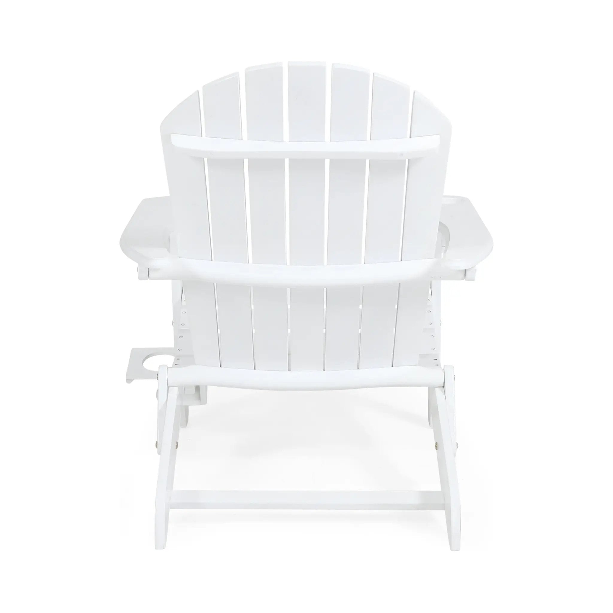 Zenithia Outdoor Foldable Adirondack Chair with 2 Cup Holders, White by HouseOfZazla