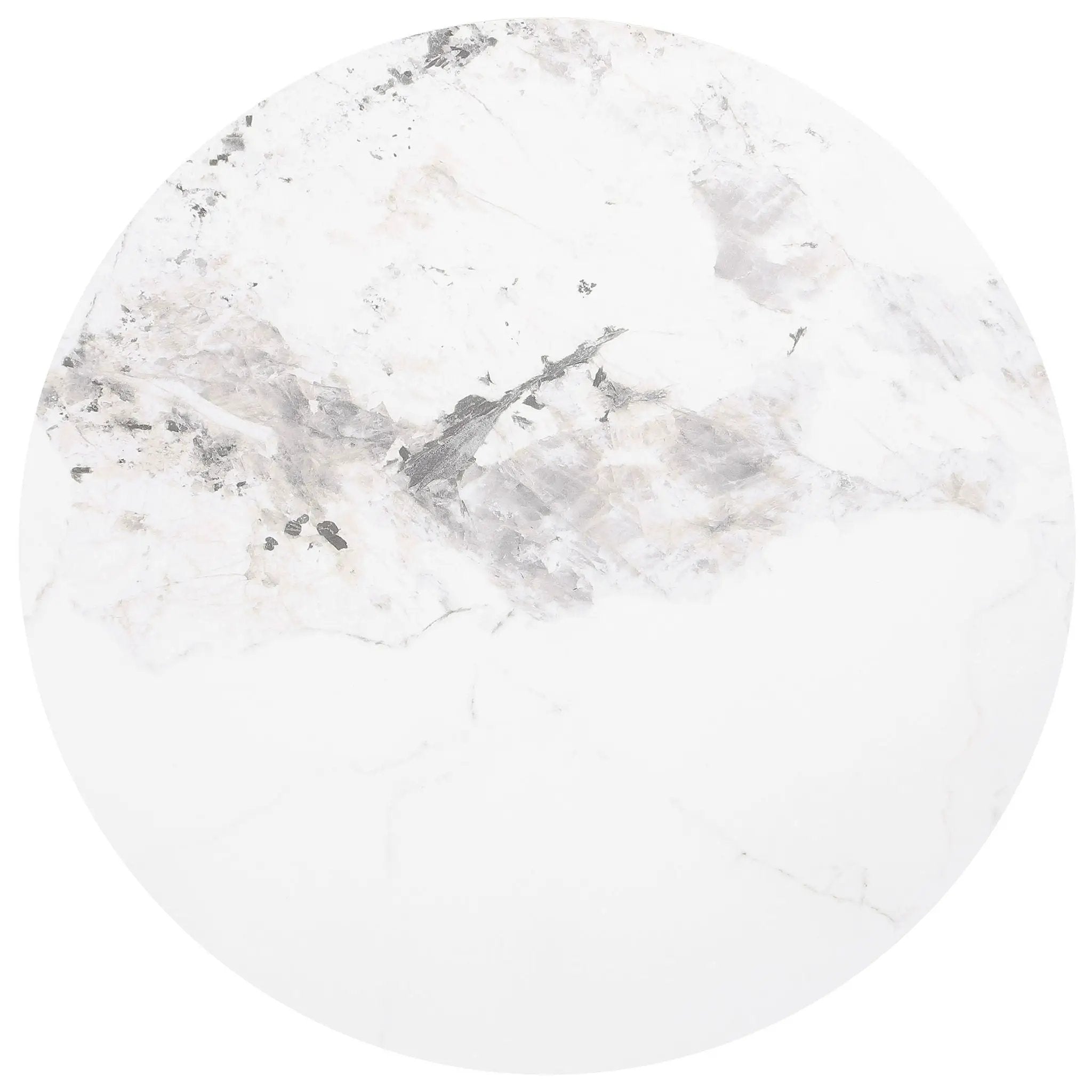 Rowena Round Sintered Stone End Table White Faux Marble by Unique Piece Furniture