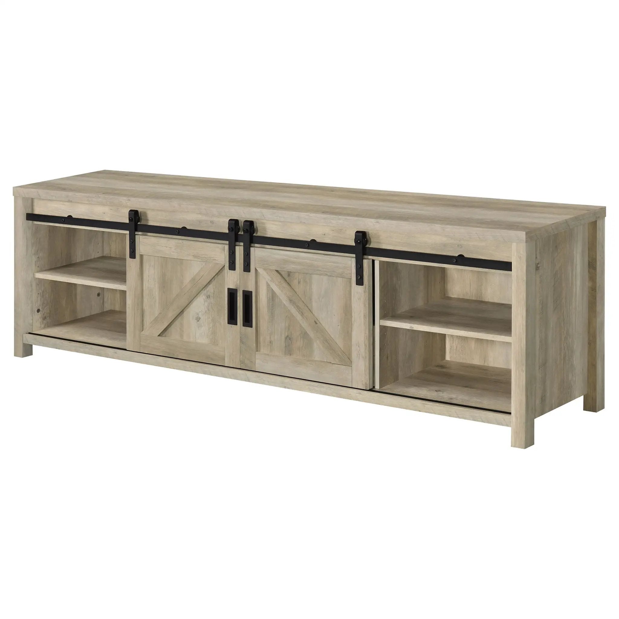 Madra 2-door Engineered Wood 79-inch TV Stand Distressed Pine by Unique Piece Furniture